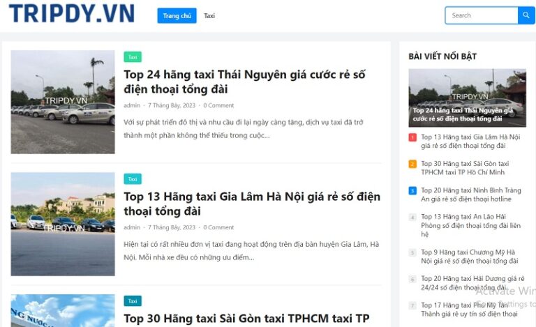 Tripdy.vn - Danh sách số điện thoại xe taxi, xe khách limousine giường nằm
